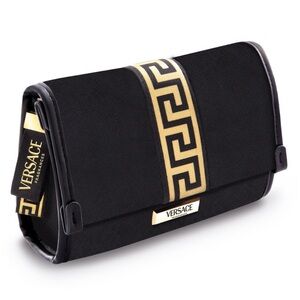 Versace  Black Clutch Shoulder Crossbody Handbag Purse Pouch Bag New